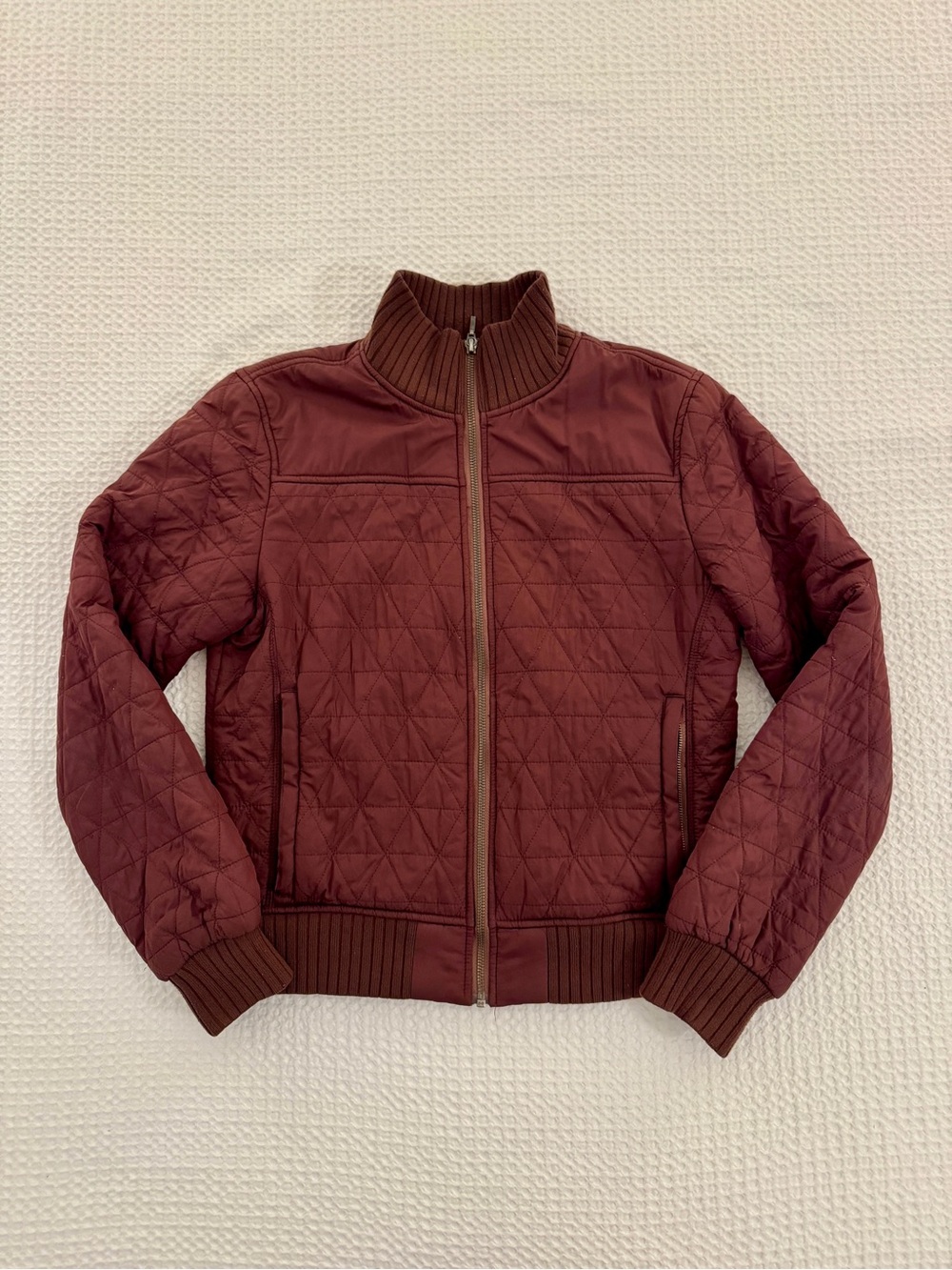 Prana Quilted Bomber Jacket - Maroon, Women’s S